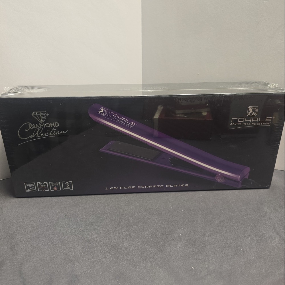Royale Diamond Collection 1.25in Ceramic Flat Iron Rose Gold Dual Voltage 450F